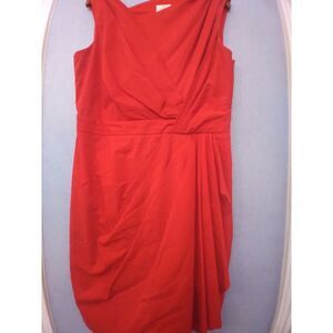Elegant Red Draped Cocktail Dress Sleeveless Evening Party Formal Occasion Wear